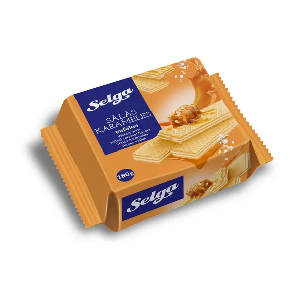 Vafeles ar sāļās karameles garšu 180g, Selga