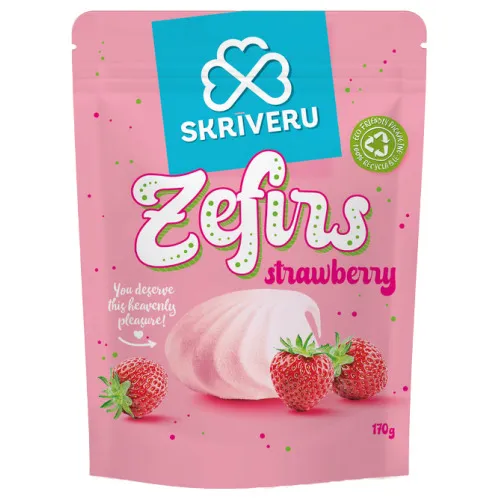 Zefīrs ar zemeņu garšu 170g, Skrīveru