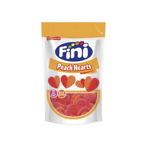 Želejkonfektes Peach hearts 150g, Fini.