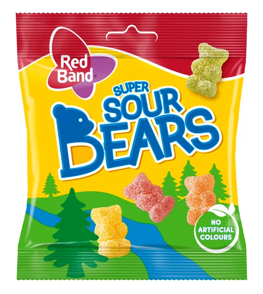 Želejkonfektes Sour bears 100g, Red Band