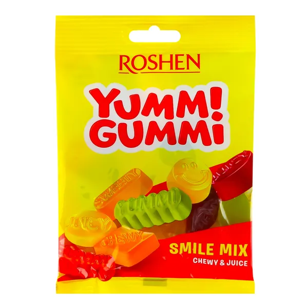 Želejkonfektes Yummi Gummi Smile Mix 70g, Roshen