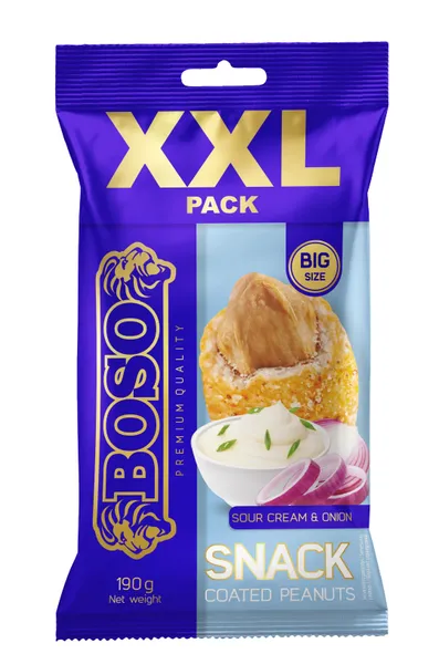 Zemesrieksti XXL Sour Cream  and  Onion 190g, Boso