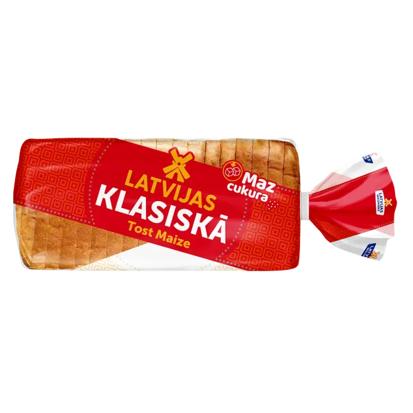 48HLatvijas Tost Maize" klasiskā tostermaize, neto daudzums 500g NPKS