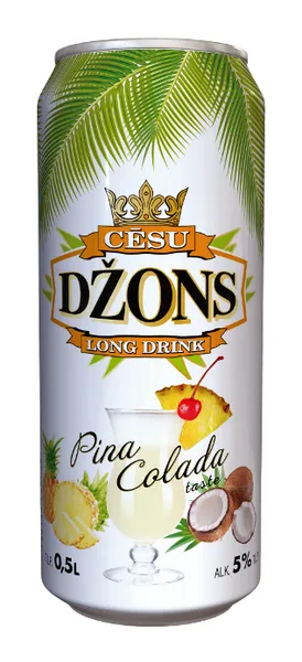 Alkoholisks kokteilis CĒSU DŽONS Pina Colada, 5%, bundžā, 0.5l (DEP)