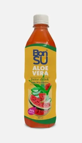 Aloe Vera un arbūzu sulas dzēriens ar alvejas mīkstumu (56%) BONSU, 500ml, PET (DEP)