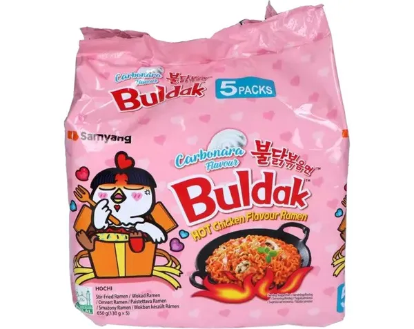 Ātri pagatavojamas nūdeles SAMYANG Ramen Buldak Hot Chicken Carbonara, 5gabx130g