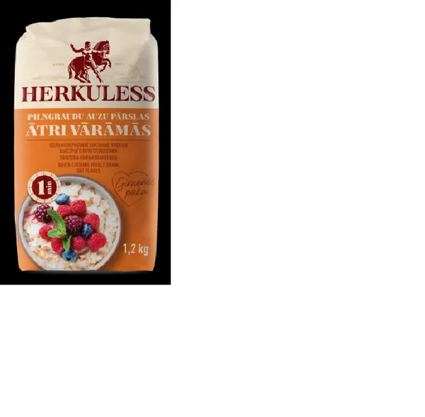 Auzu pārslas HERKULESS, ātri vārāmās, 1.2kg