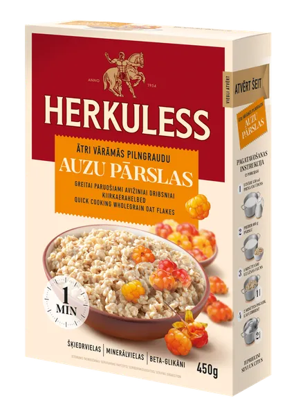 Auzu pārslas HERKULESS ātri vārāmās, 450g NPKS