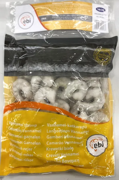 Whiteleg shrimp EBI, fresh, 16/20, raw, cleaned, without tail, 25%, 750g/1kg, VANNAMEI PD RAW