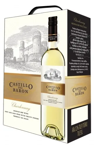Baltvīns CASTILLO DEL BARON, pussalds, 10%, 3l