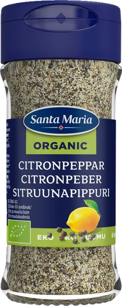 Organic Lemon Pepper 60g, Santa Maria