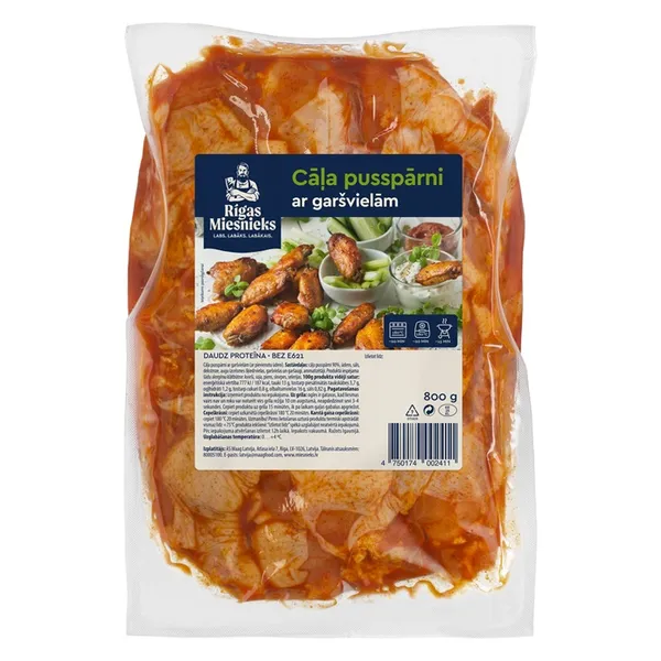 Cāļa pusspārni RĪGAS MIESNIEKS, ar garšvielām, 800g
