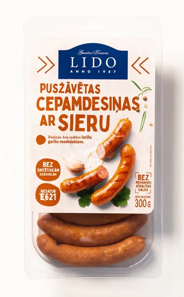 Cepamddesiņas LIDO, ar sieru, pusžāvētas, 300g