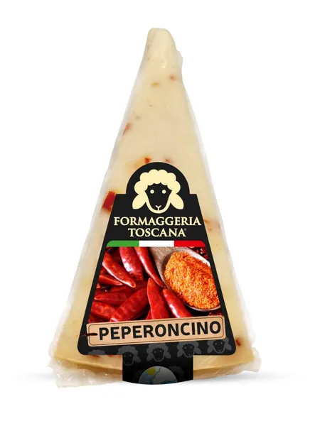 Hard cheese FORMAGGERIA TOSCANA Pecorino, with hot peppers, sheep's milk, 70g