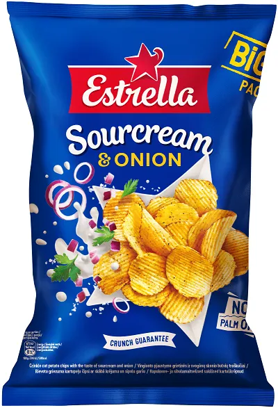 ESTRELLA Sourcream & Onion Chips, 180 g