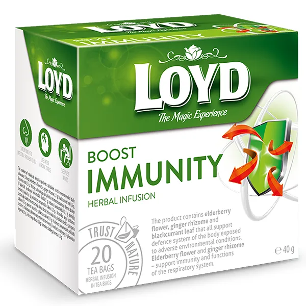 Dažādu augu tēja LOYD Boost IMMUNITY imunitātes stiprināšanai 20gb. x 2g