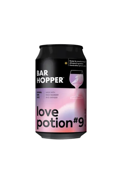 Džina kokteilis TĀLAVAS Bar Hopper Love Potion, ar avenēm, 4,5%, bundžā, 0.33l (DEP)