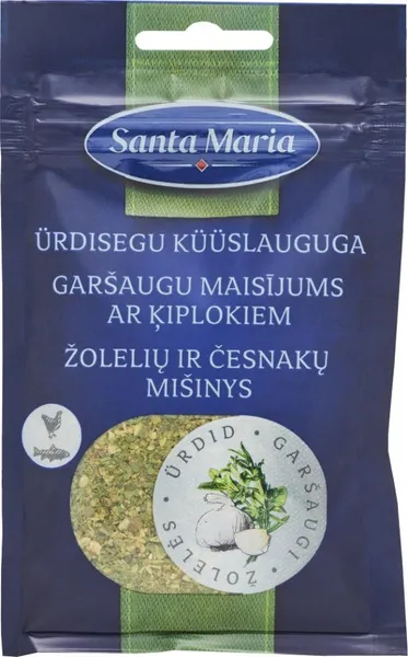 Garšaugu maisījums ar ķiplokiem, 28g, Santa Maria