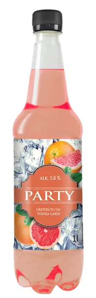 Gāzēts alus kokteilis Party ar greipfrūtu un tonika garšu, 5,8%, PET, 1l (DEP)