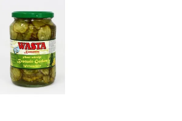Pickled cucumbers in slices WASTA, with sugar and sweetener, 670/360g
