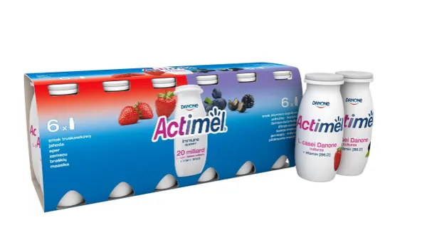 Jogurta dzēriens ACTIMEL Zemeņu-Kazeņu-Melleņu, 12x100 g