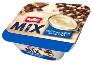 Jogurts MÜLLER MIX ar šokolādes bumbiņām 5.3%, 130 g