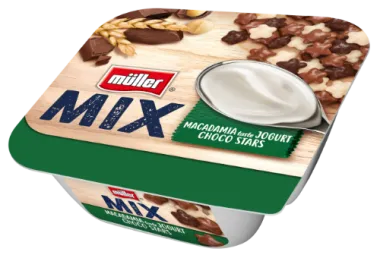 Youghurt MULLER MIX Macadamia/ choco stars 4.6 %, 130g