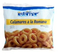 Frozen battered squid rings, pre-fried, 500g