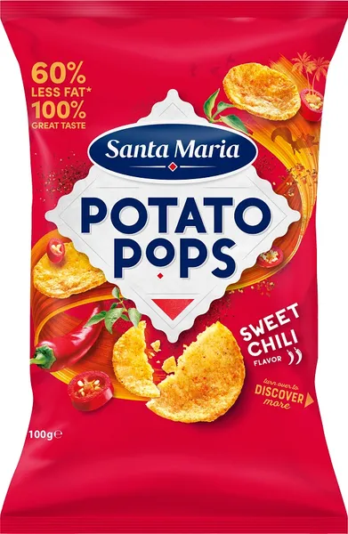 Kartupeļu čipsi ar saldo čili piparu garšu 100 g, Santa Maria