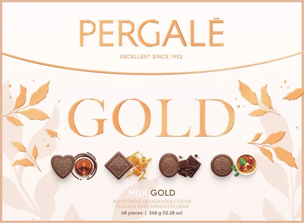 Konfekšu kārba PERGALE Milk Gold, 348g