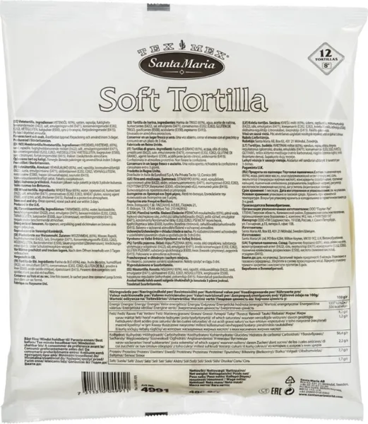 Kviešu tortiljas, 20 cm, 480 g, (12x8) Santa Maria