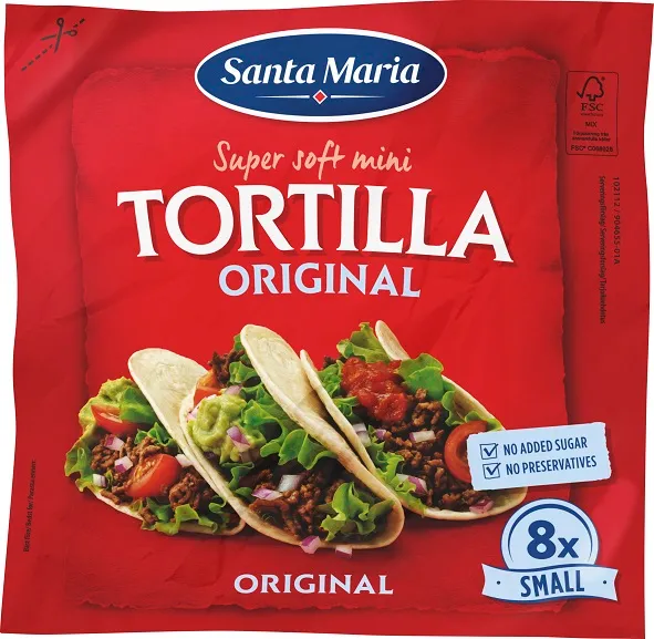 Kviešu tortiljas, mazās 200g, Santa Maria