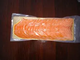 Salmon fillet slices, cold smoked, frozen, skinless, vacuum packed, weight, ~1.3kg