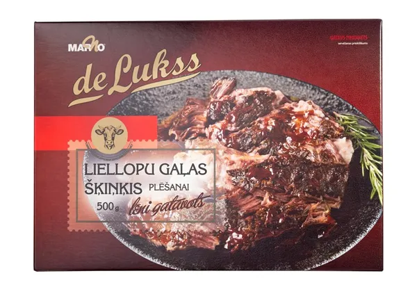 Liellopu gaļas šķiņķis DE LUKSS plēšanai, lēni gatavots, 500g