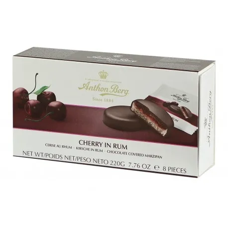 Marcipāna konfektes ANTHON BERG, ķirši rumā, 220g