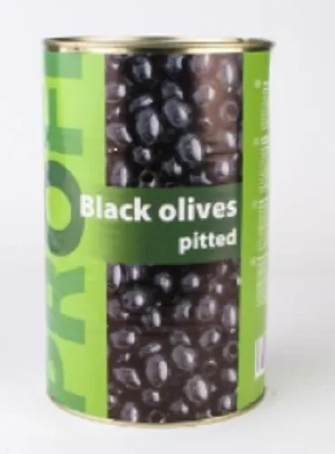 Melnās olīvas PROFI, bez kauliņiem, 101-110, 4kg/2 kg
