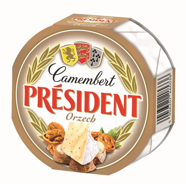 Mīkstais siers PRESIDENT Camembert ar valriekstiem, 120g