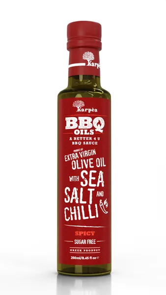 Olive oil KARPEA, BBQ, extra virgin, with sea salt, chili pepper, 250m