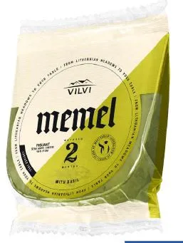 Nogatavināts puscietais siers „MEMEL Piquant “ ar baziliku 45 % TSS, 180g