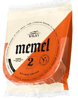 Nogatavināts puscietais siers „MEMEL Piquant“ ar saulē kaltētiem tomātiem 45 % TSS, 180g