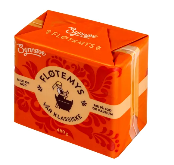 Norvēģu brūnais siers SYNNOVE, Flötemys, no govs un kazas piena, 29%, 480g