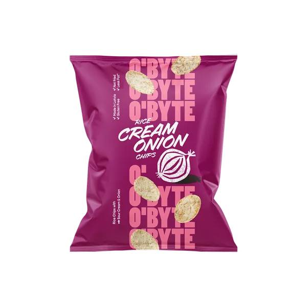 O'BYTE Brūno rīsu čipsi ar krējuma un sīpolu garšu 70g