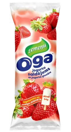 OGA Zemeņu jogurta saldējums jogurta glazūrā 80ml/54g
