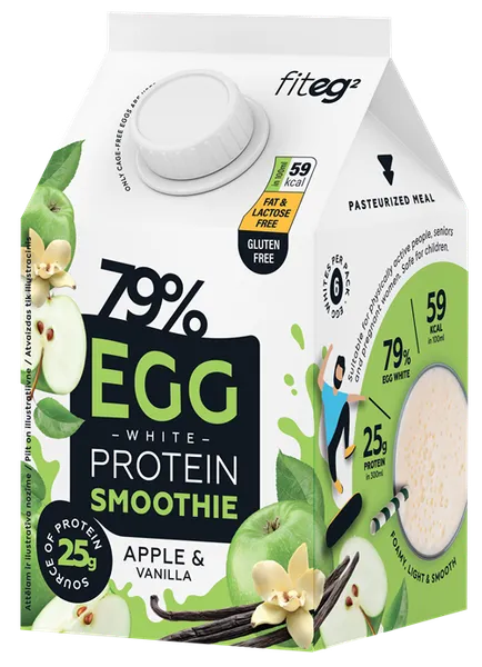 Olu baltuma proteīna smūtijs FITEGG2, ar ābolu garšu, 300g