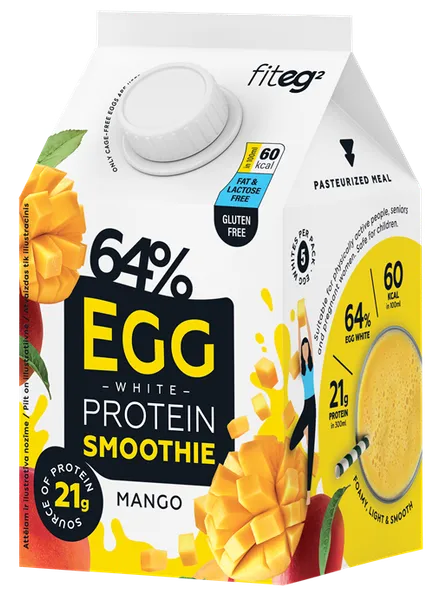 Olu baltuma proteīna smūtijs FITEGG2, ar mango garšu, 300g