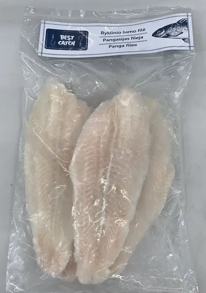 Pangasius fillet BEST CATCH, frozen, 170-220g, without skin, without glaze, with added water, 800g