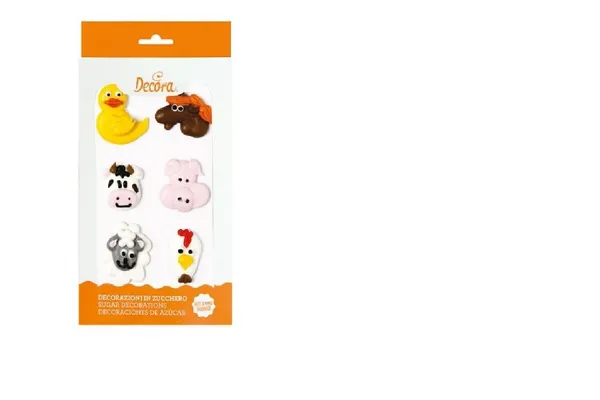 Edible sugar decoration DECORA Farm Animals, 6 pcs