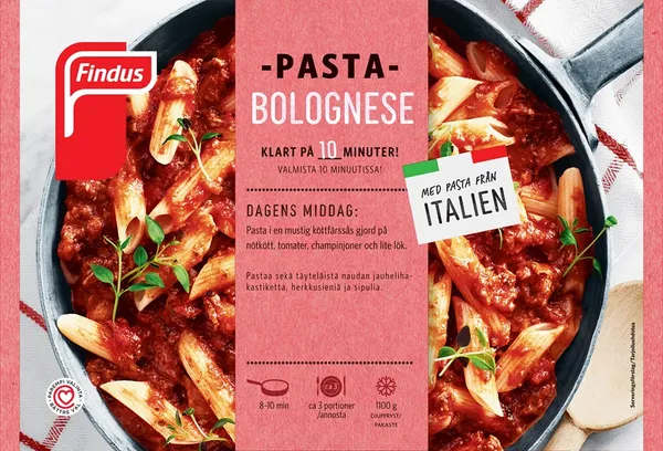 Frozen pasta FINDUS Pasta Bolognese, 1,1kg