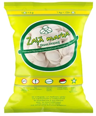 Pelmeņi Zaļā marka ar cūkg.un liell. gaļu, 1kg