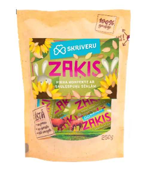 Piena konfektes "SKRĪVERU Zaķis" ar saulespuķu sēklām 250g
